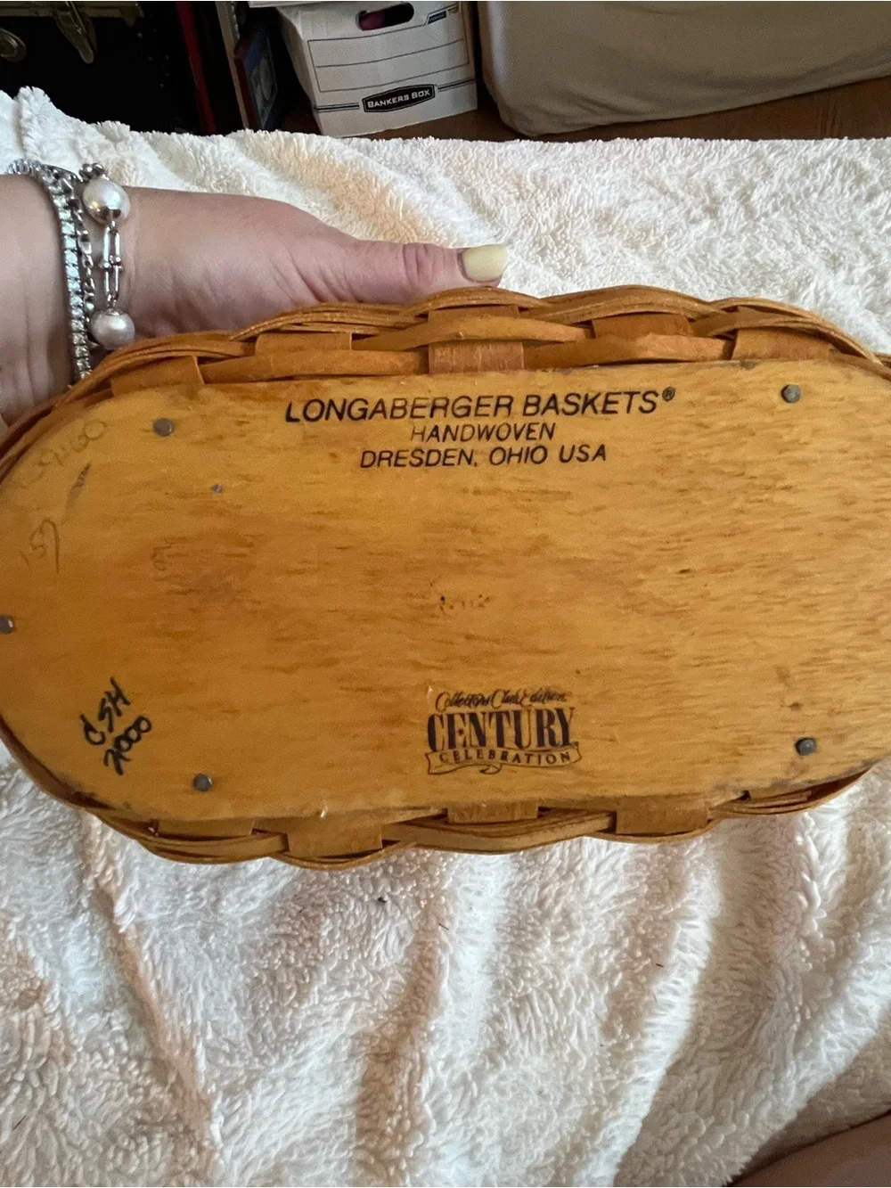 Longaberger Natural Brown Woven Handled Basket